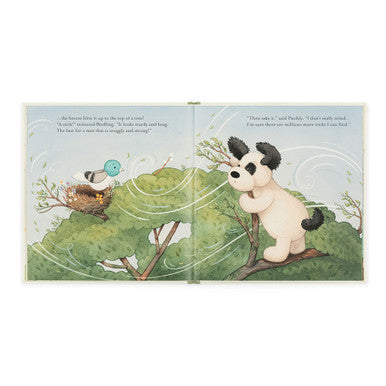Le livre Pick of the Sticks et Bashful Black & Cream Puppy Medium