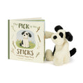Le livre Pick of the Sticks et Bashful Black & Cream Puppy Medium